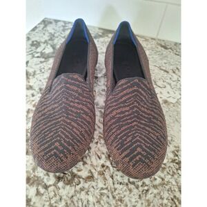 Rothy's The Flat Round Cap Toe Brown Black Shoes Womens 8